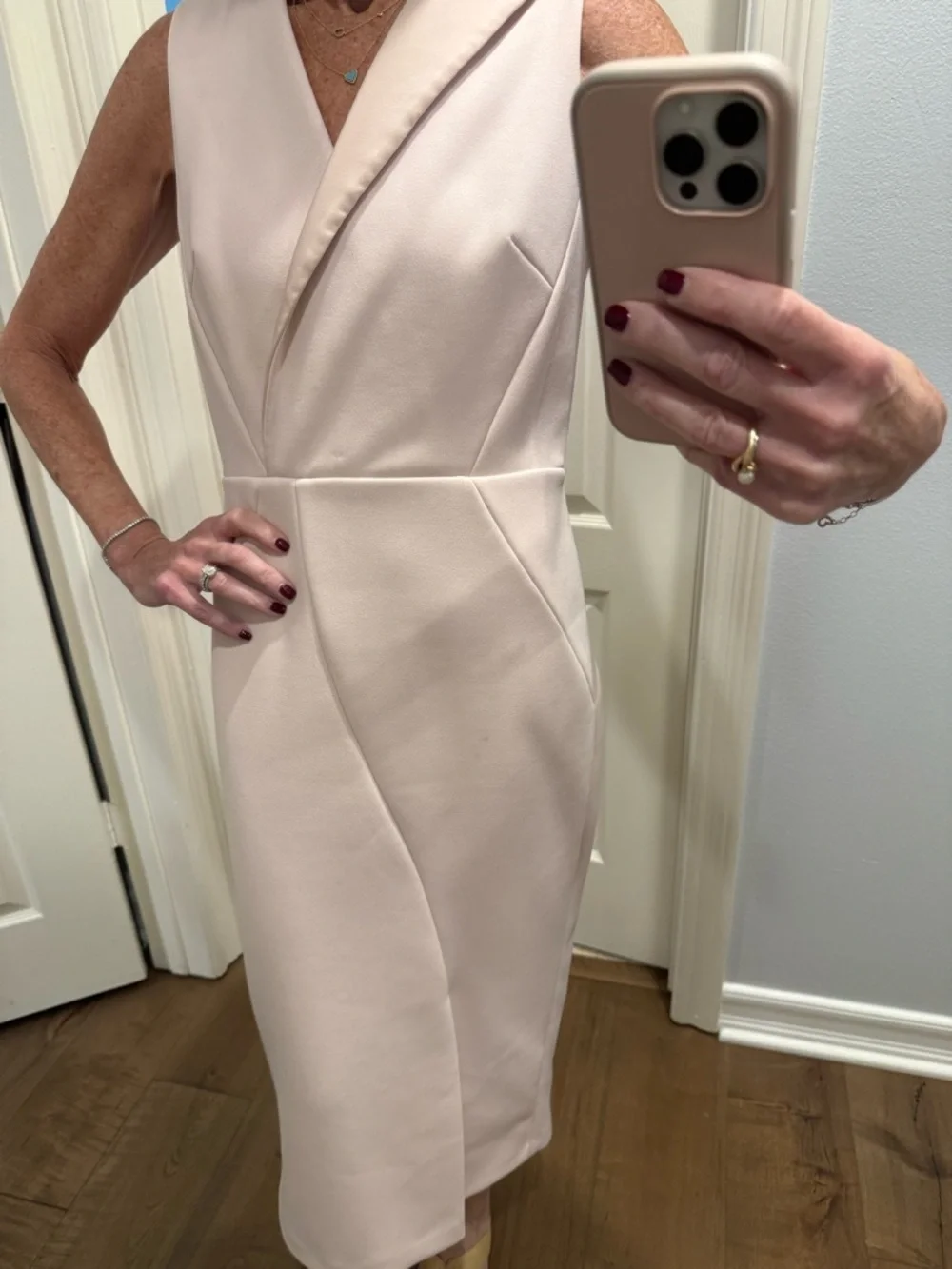 Ted Baker Soft Blush Sleeveless Midi Dress - Picture 8 of 11